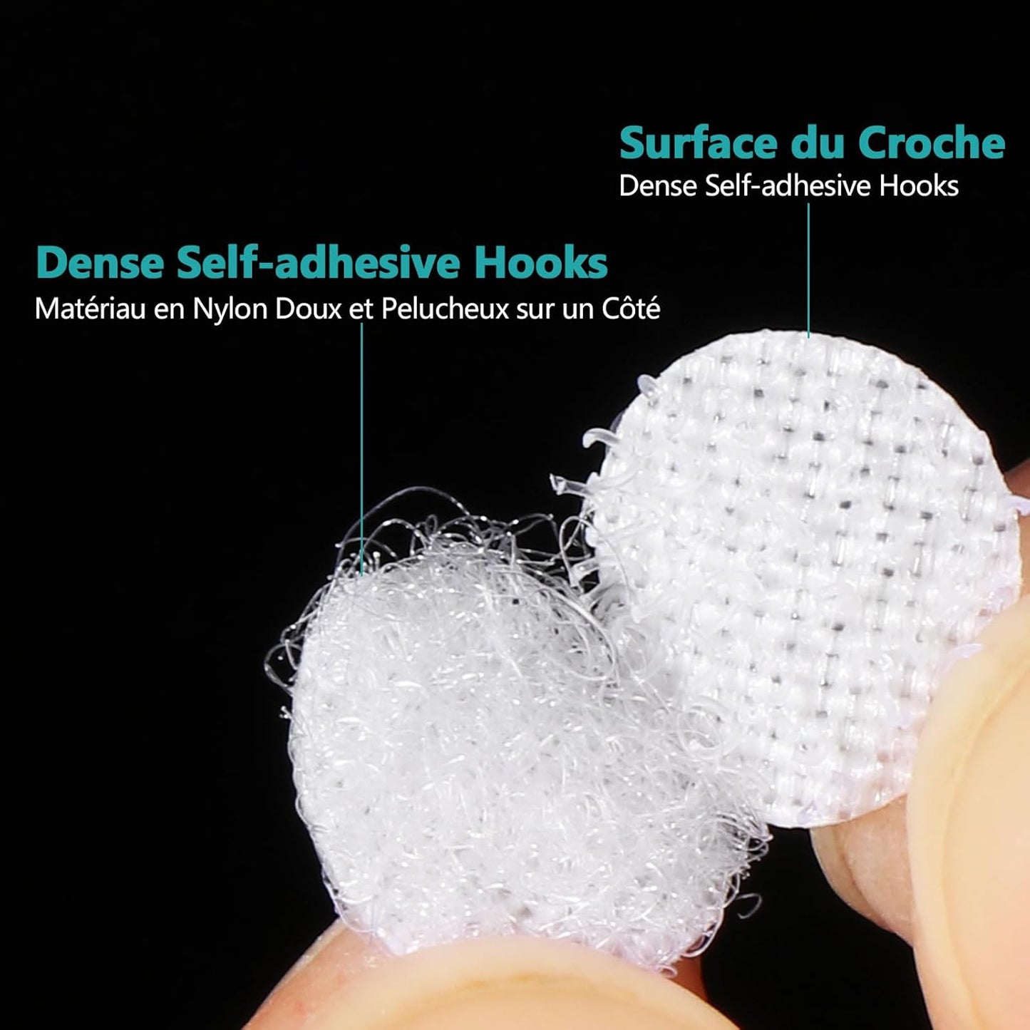 Vinabo 1080 Pcs Scratch Autocollant Rond, Scratch Autocollant Double Face, 540 Paires 10mm Pastille Scratch Autocollant Crochets et Boucles, Pastille Scratch Autocollant pour DIY, Artisanat etc