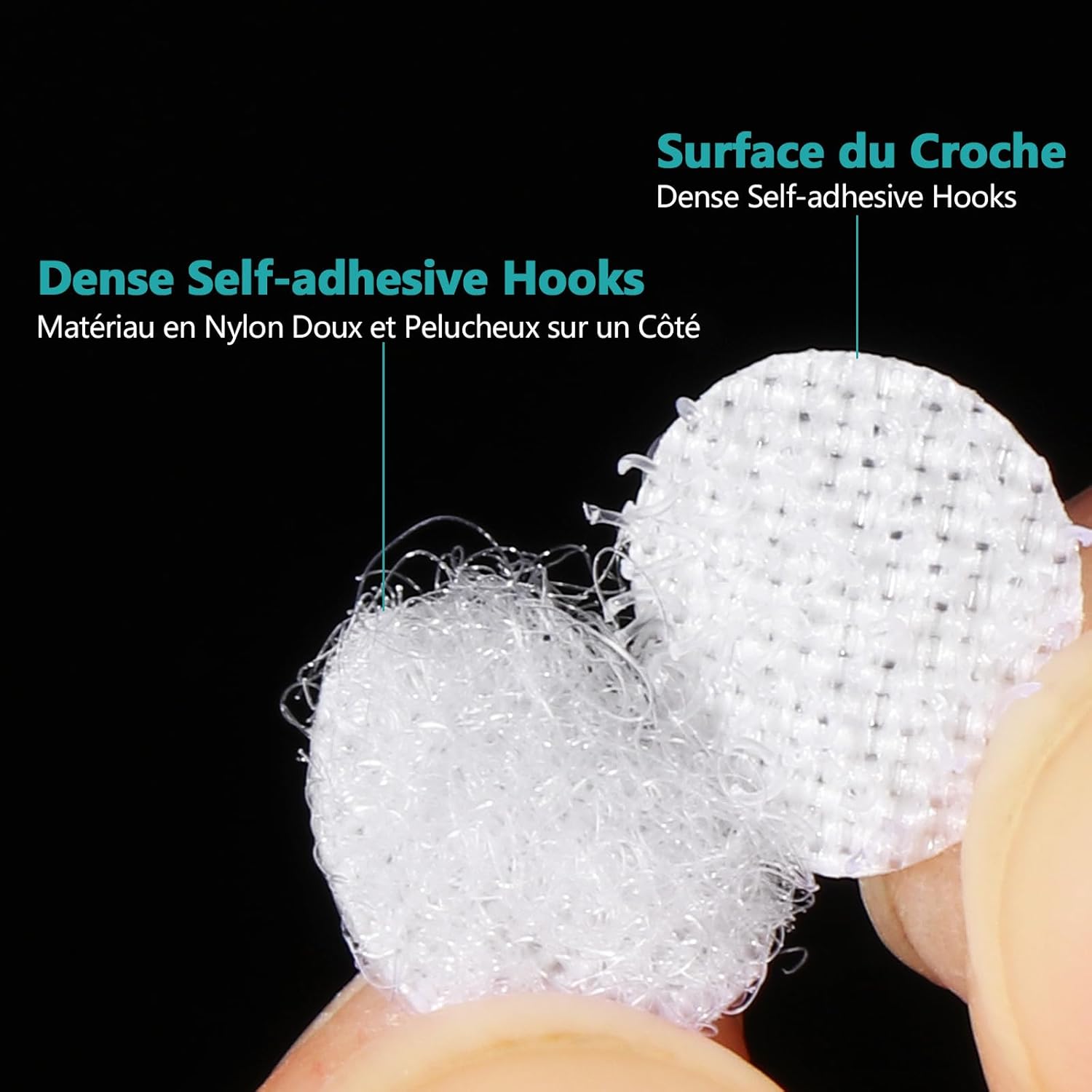 Vinabo 1080 Pcs Scratch Autocollant Rond, Scratch Autocollant Double Face, 540 Paires 10mm Pastille Scratch Autocollant Crochets et Boucles, Pastille Scratch Autocollant pour DIY, Artisanat etc