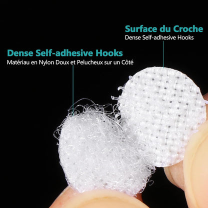 Vinabo 1080 Pcs Scratch Autocollant Rond, Scratch Autocollant Double Face, 540 Paires 10mm Pastille Scratch Autocollant Crochets et Boucles, Pastille Scratch Autocollant pour DIY, Artisanat etc