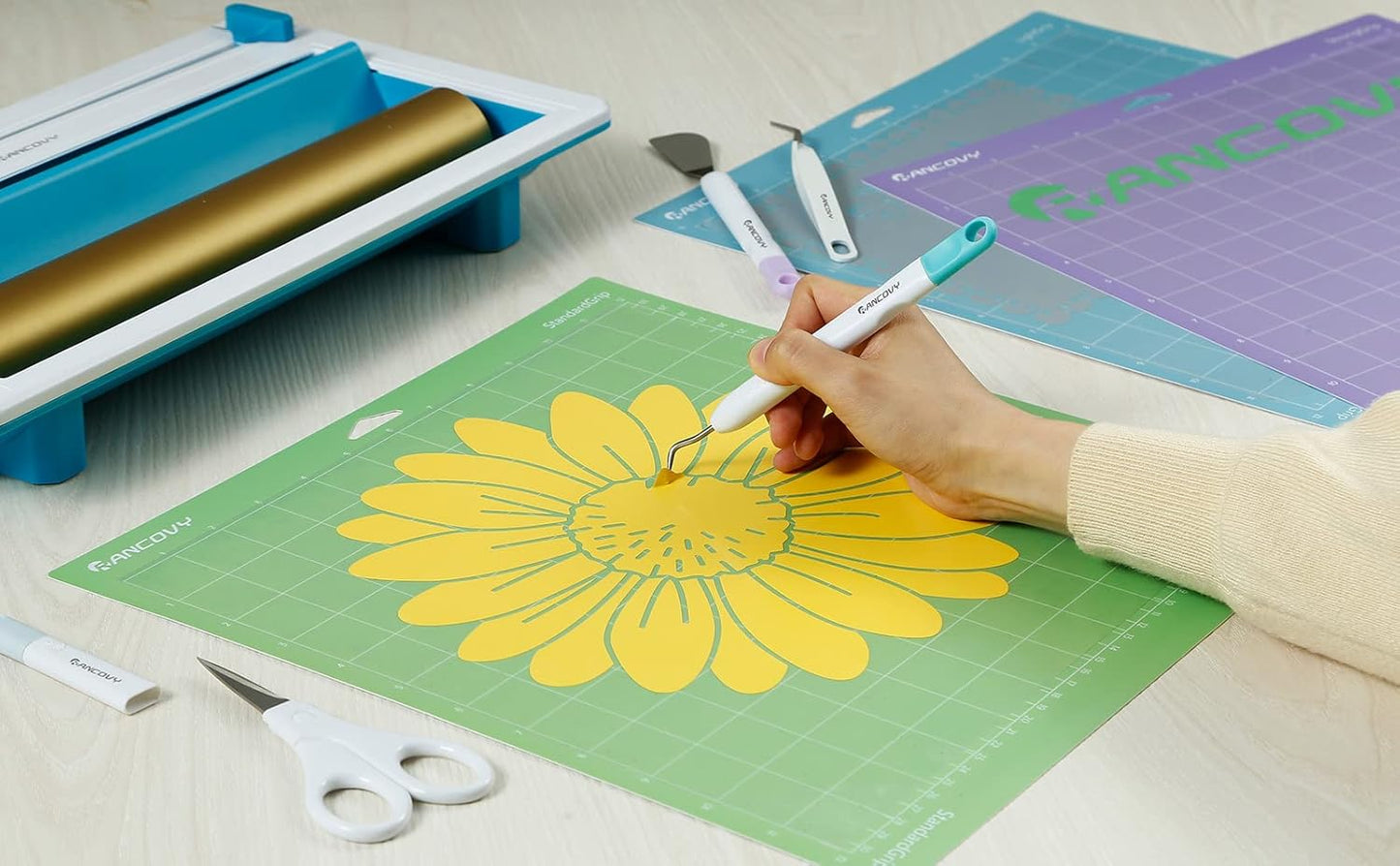 Jeu d'outils de base pour Cricut Vinyl Weeding Tools pour Cricut/Silhouette/Siser/Oracal 631 651 751 Vinyl 5pcs Cardstock Crafting Tools Kit