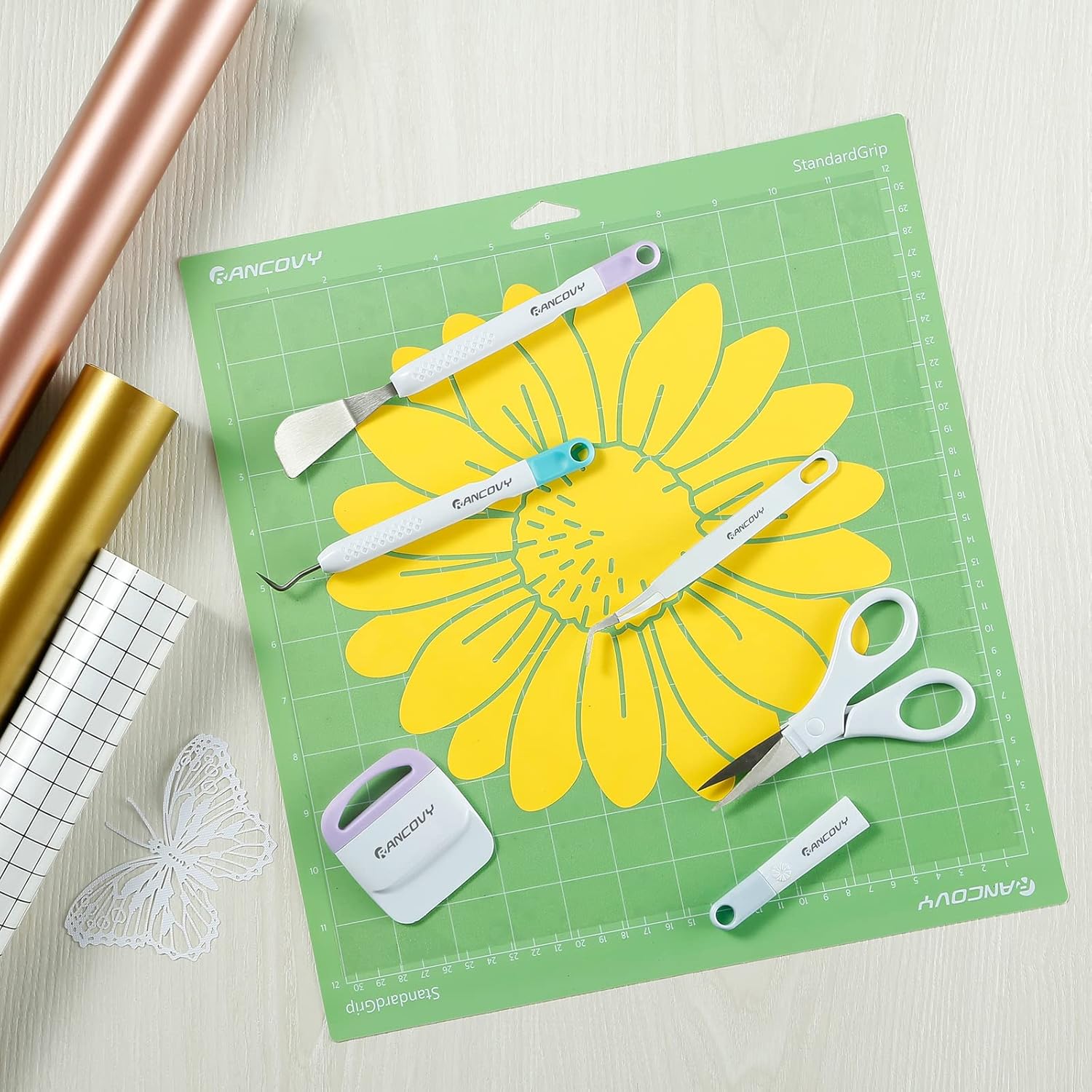 Jeu d'outils de base pour Cricut Vinyl Weeding Tools pour Cricut/Silhouette/Siser/Oracal 631 651 751 Vinyl 5pcs Cardstock Crafting Tools Kit