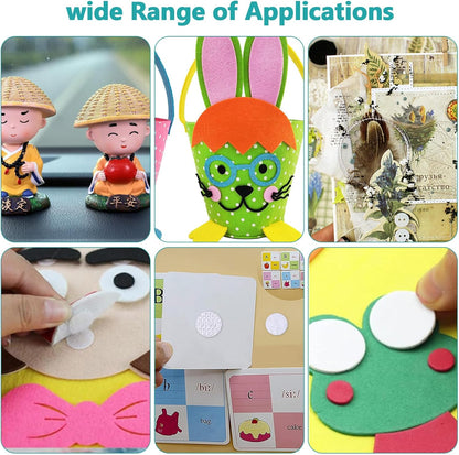 Vinabo 1080 Pcs Scratch Autocollant Rond, Scratch Autocollant Double Face, 540 Paires 10mm Pastille Scratch Autocollant Crochets et Boucles, Pastille Scratch Autocollant pour DIY, Artisanat etc